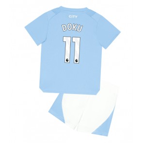 Manchester City Jeremy Doku #11 Replika Babytøj Hjemmebanesæt Børn 2023-24 Kortærmet (+ Korte bukser)
